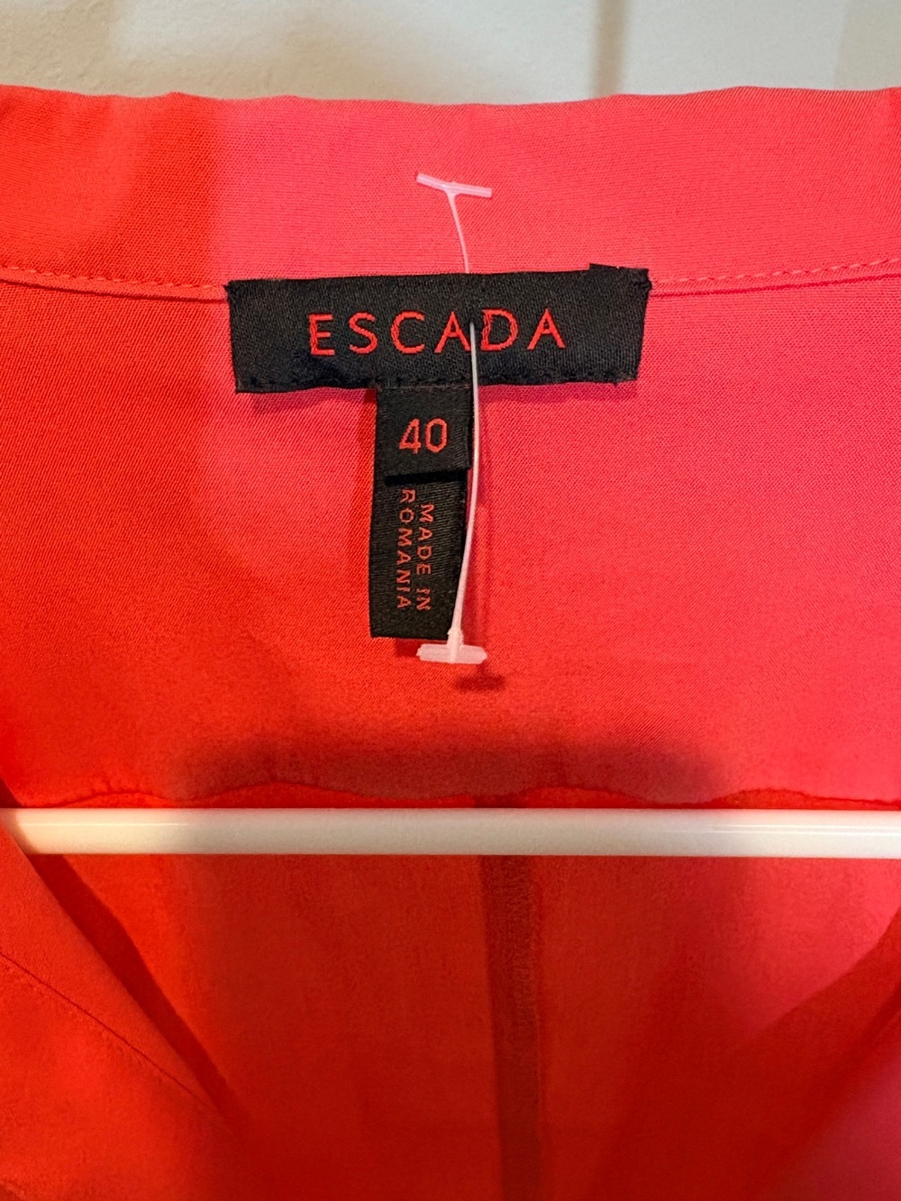 Escada Vibrant Coral-Pink Silk Top